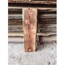 Baumscheibe, Brett, Bohle, rustikal, unbesäumt Lärche, Handwerk, Massivholz 200x40x2,5cm geflammt